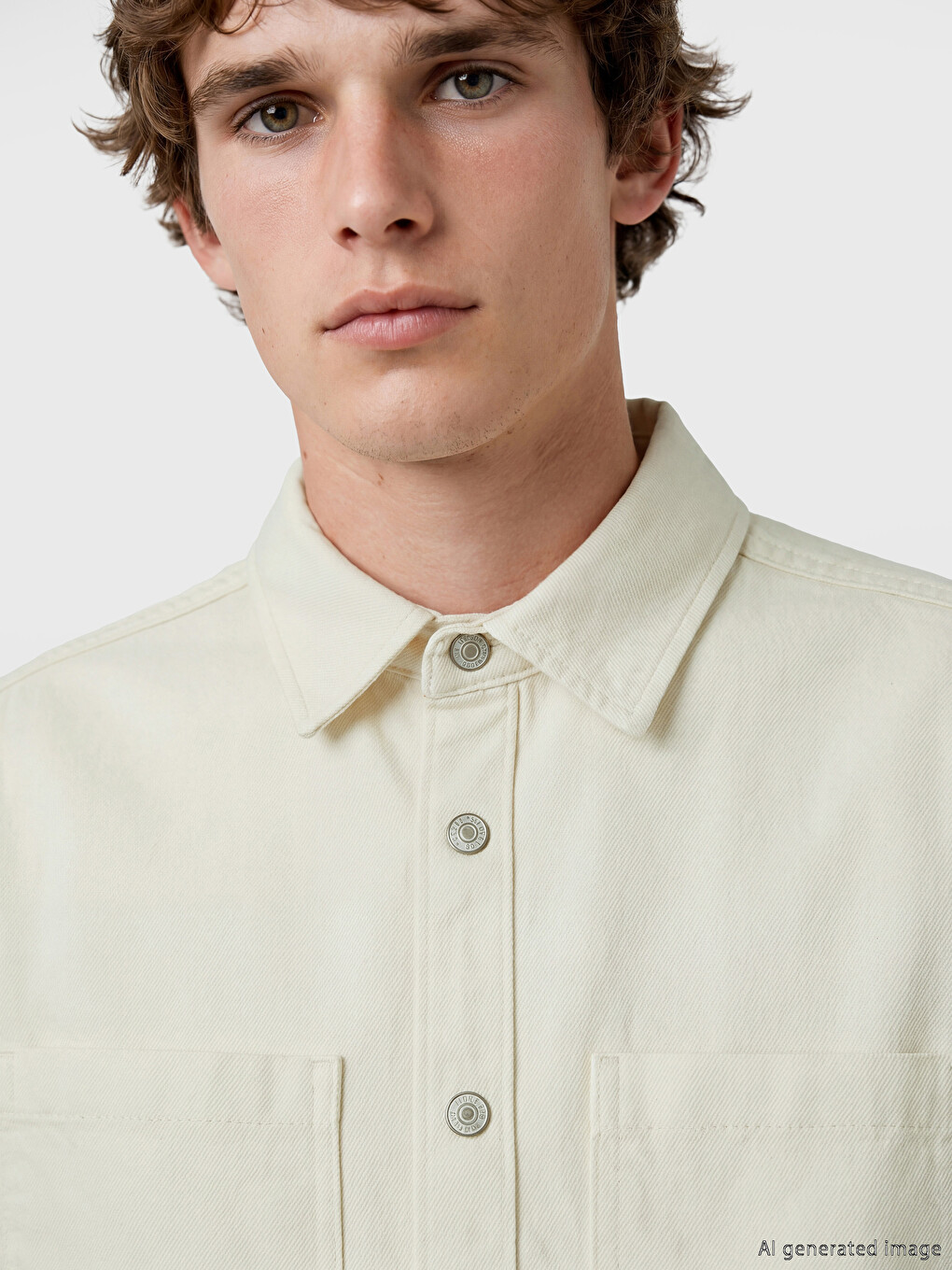 Loose Fit Men's Jean Shirt-2