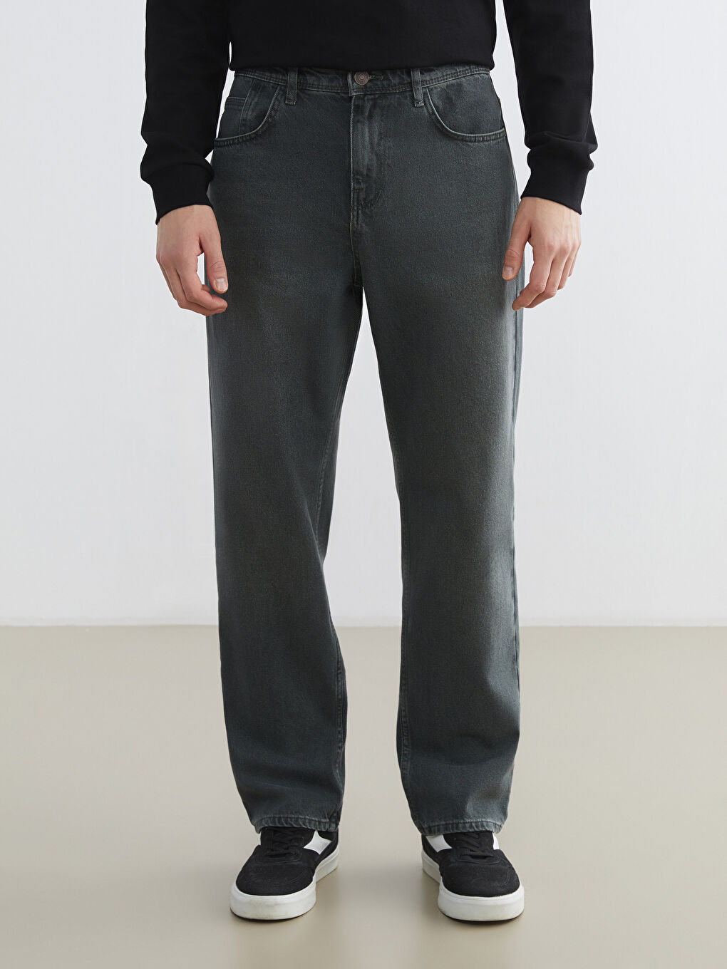 Yeşil 745 Baggy Fit Erkek Jean Pantolon-1