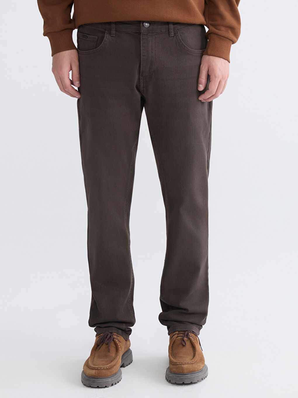 Kahverengi 750 Slim Fit Erkek Jean Pantolon-1