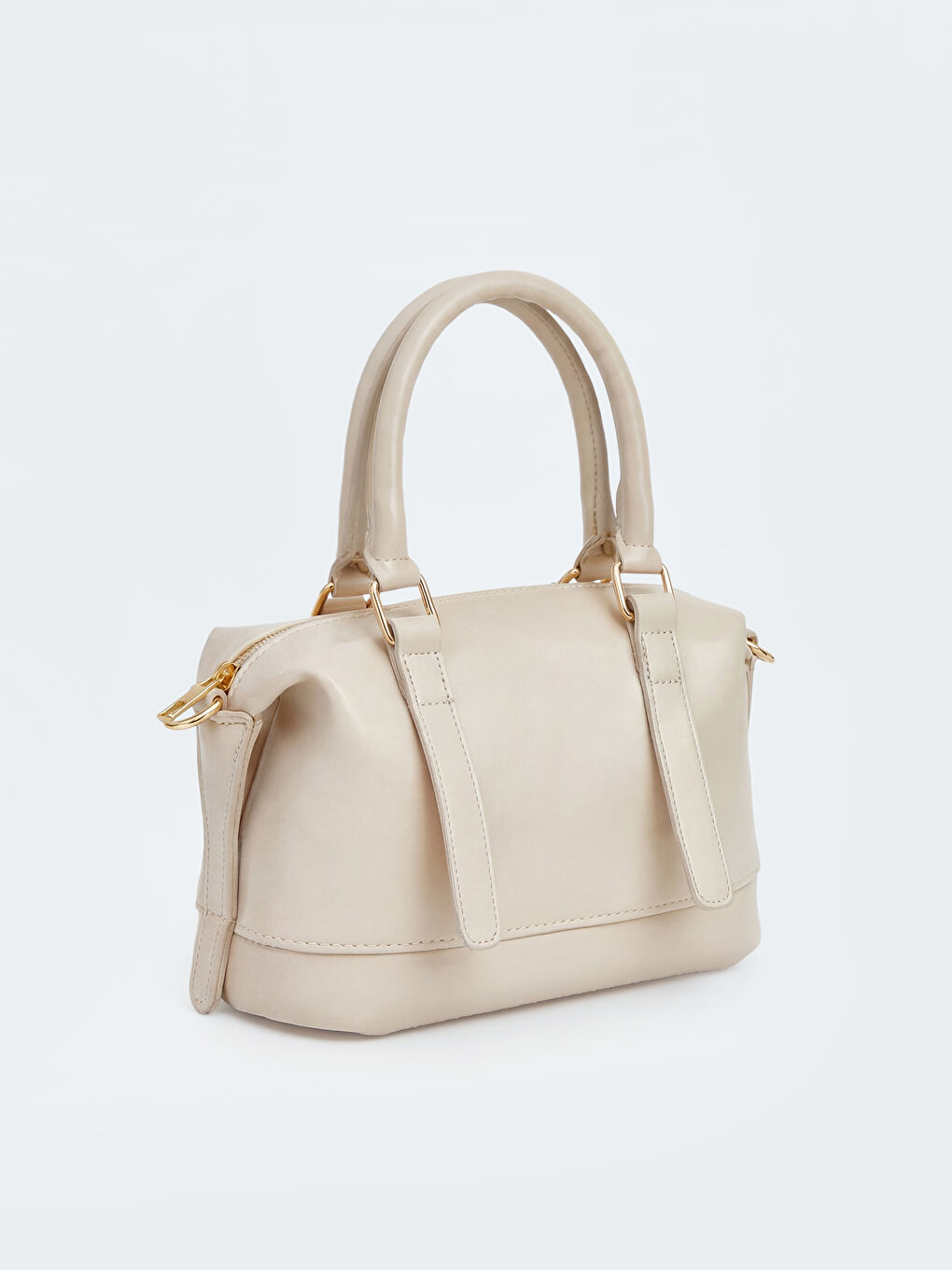 Bej Deri Görünümlü Kadın Omuz Çantası-2