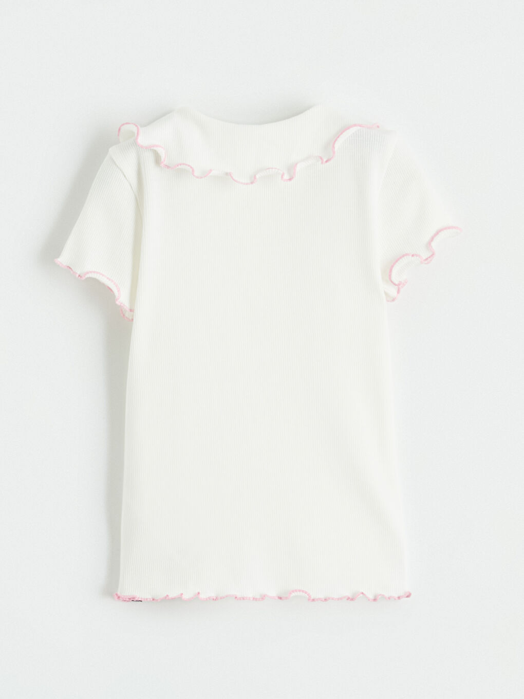 Slim Fit Girls' Baby Polo Collar Ribbed T-Shirt-2