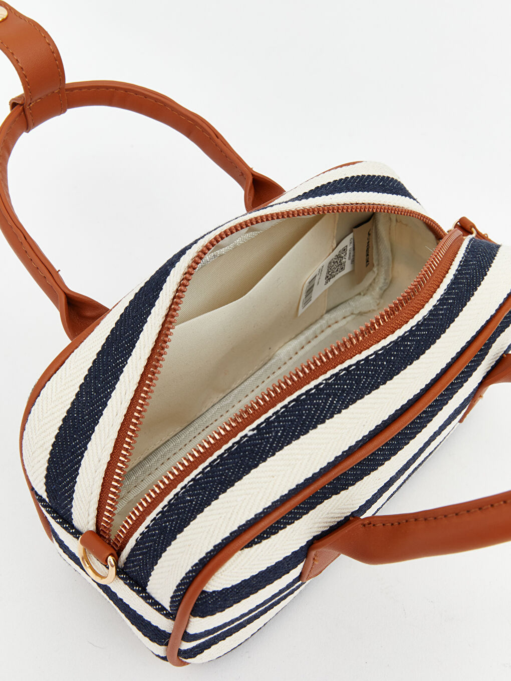 Striped Patterned Canvas Women's Shoulder Bag-2