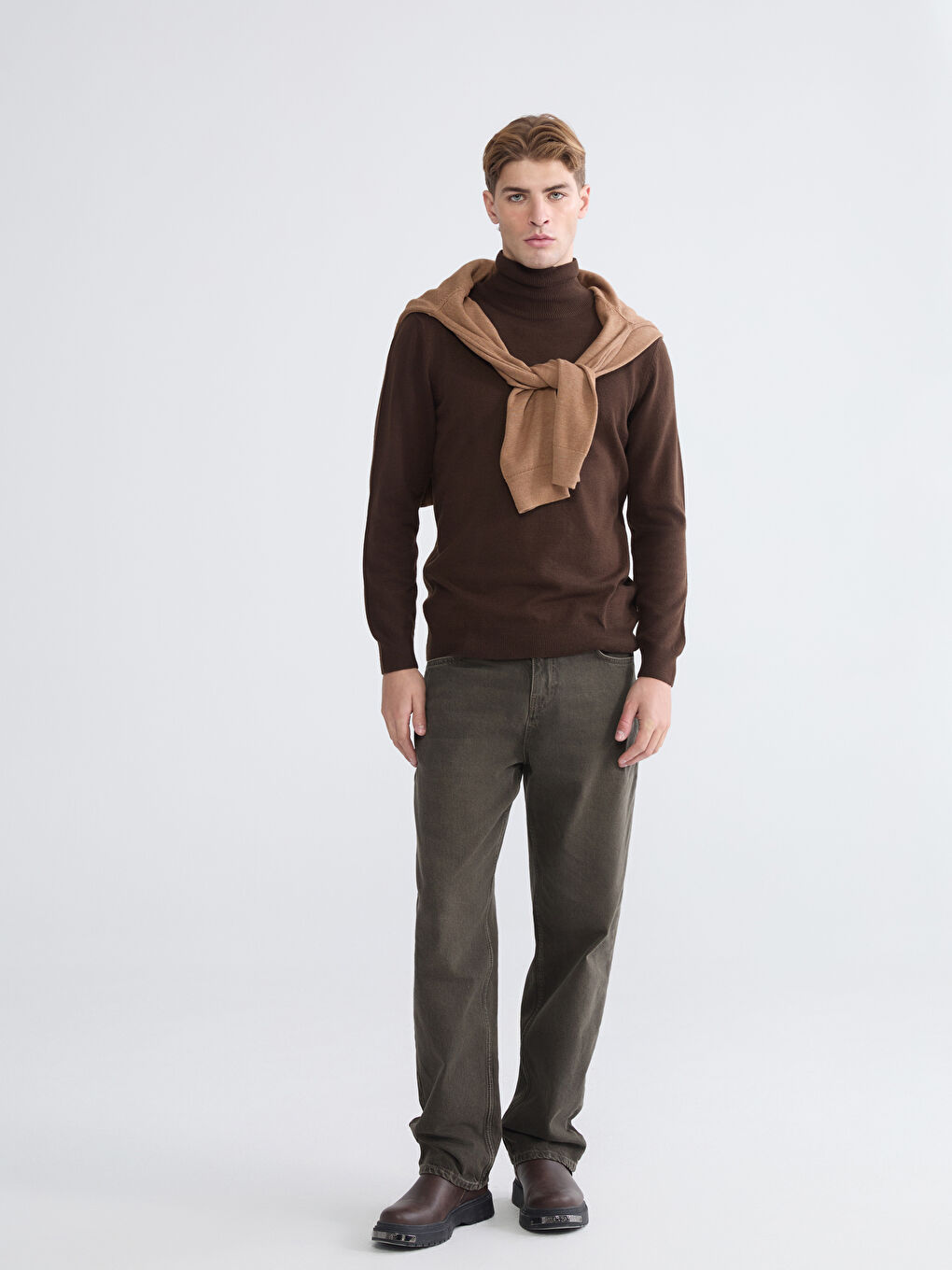 Kahverengi 745 Baggy Fit Erkek Jean Pantolon