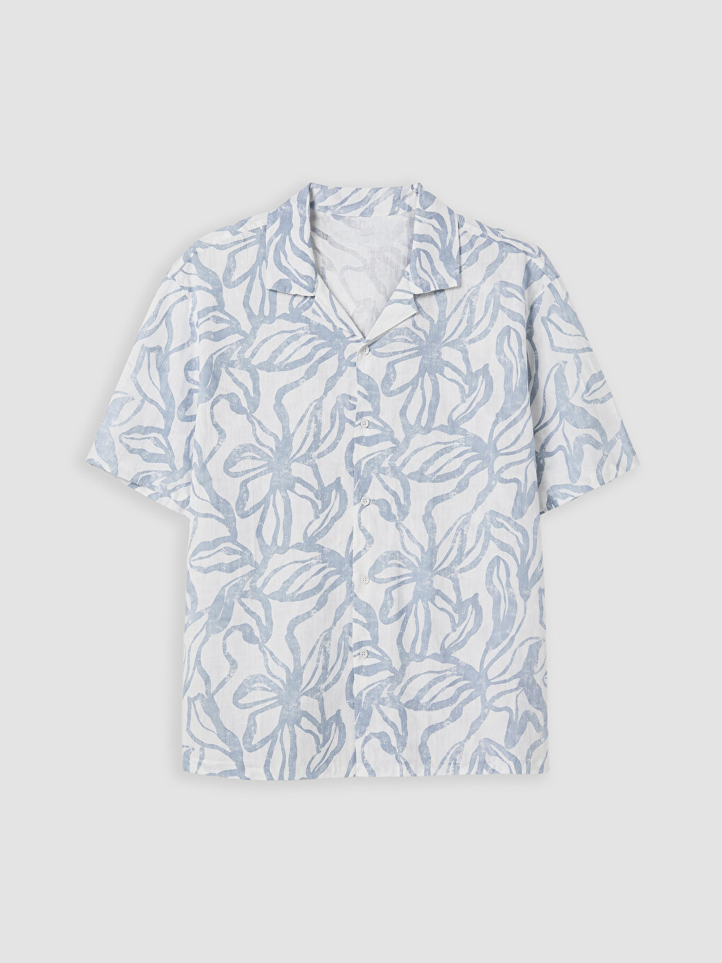 Mavi Relax Fit Desenli Poplin Erkek Gömlek