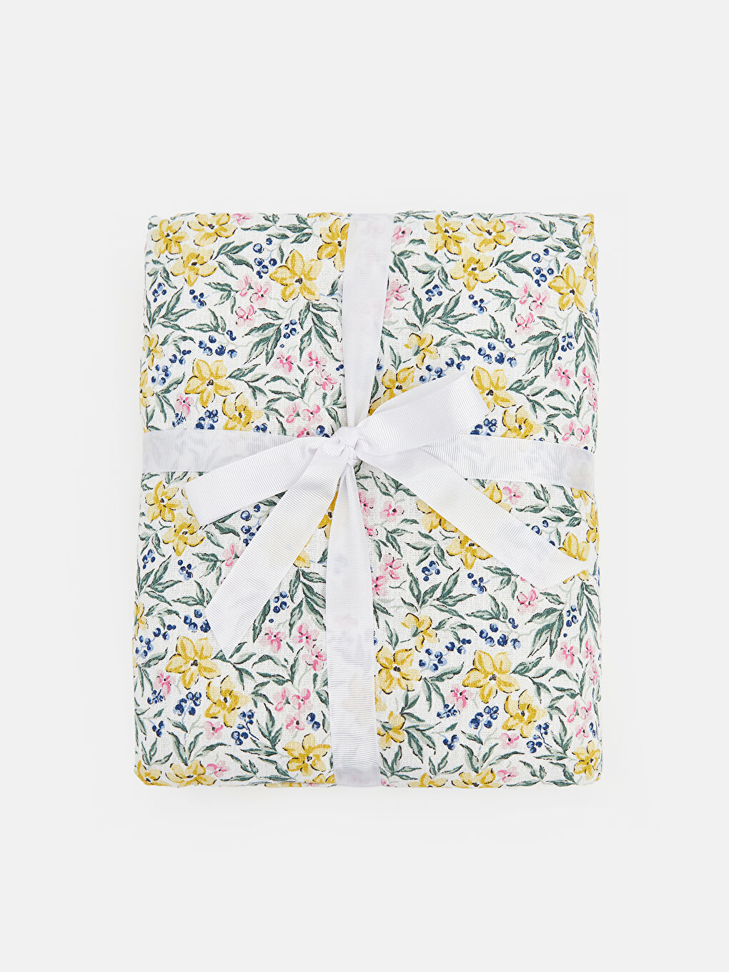 Sarı Çiçek Desenli Çift Kişilik Pike-2