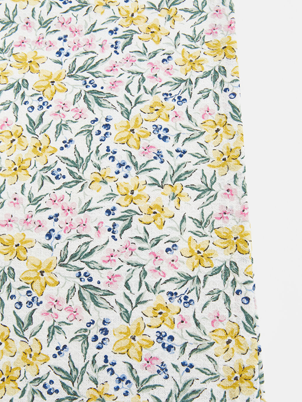 Sarı Çiçek Desenli Çift Kişilik Pike-6