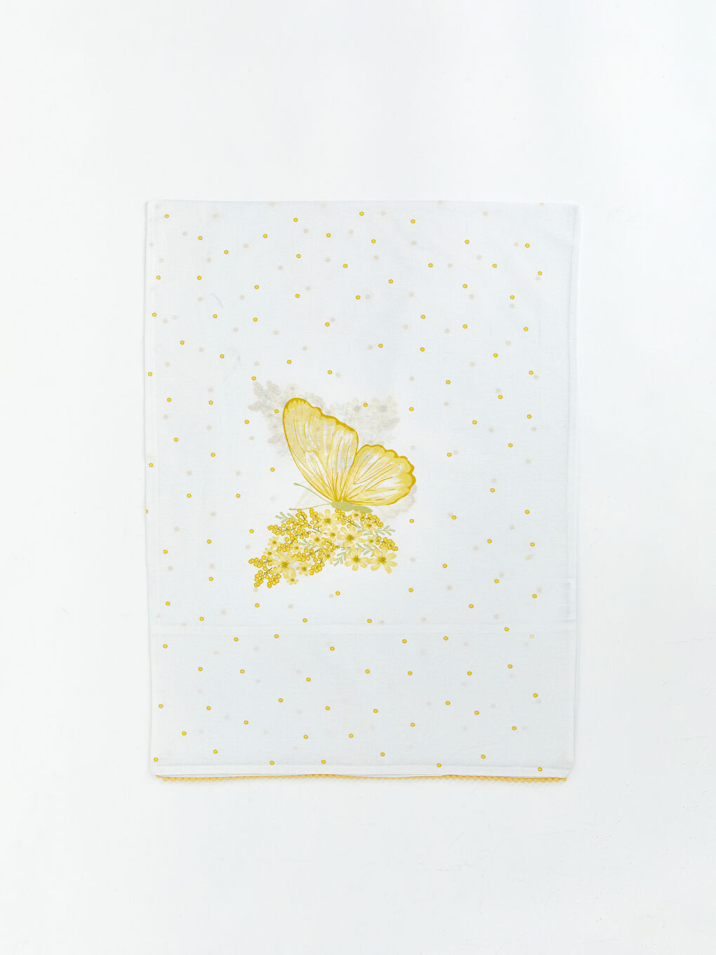 Sarı Çiçekli Pamuklu Çift Kişilik Pike Takımı-6