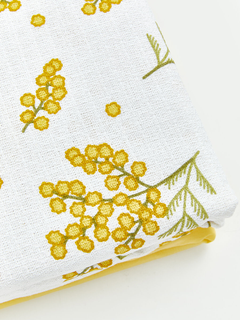 Sarı Çiçekli Pamuklu Çift Kişilik Pike Takımı-8