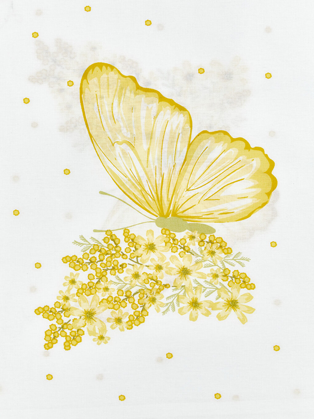 Sarı Çiçekli Pamuklu Çift Kişilik Pike Takımı-9