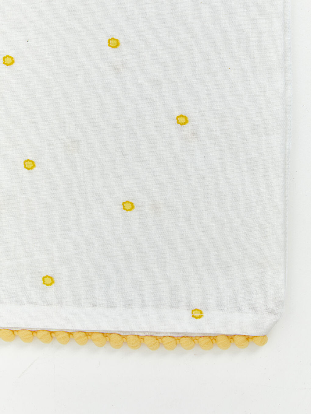 Sarı Çiçekli Pamuklu Çift Kişilik Pike Takımı-10