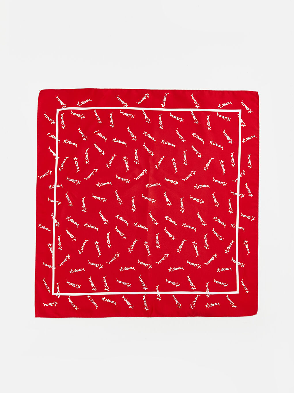 Kırmızı Atatürk Baskılı Kız Çocuk Fular-1