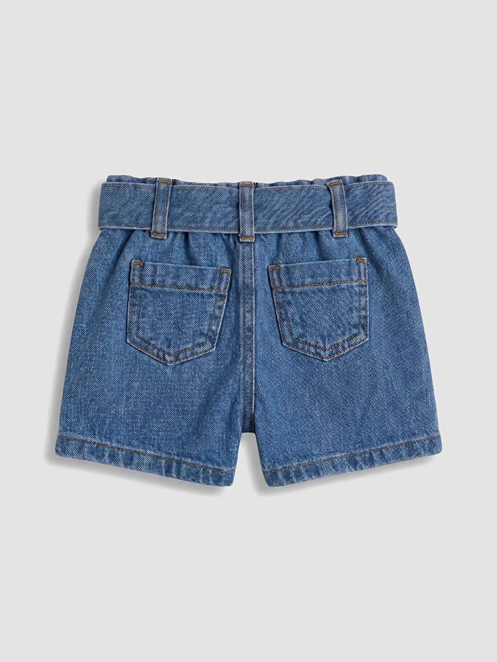 Belted Waist Girls' Jean Shorts-2