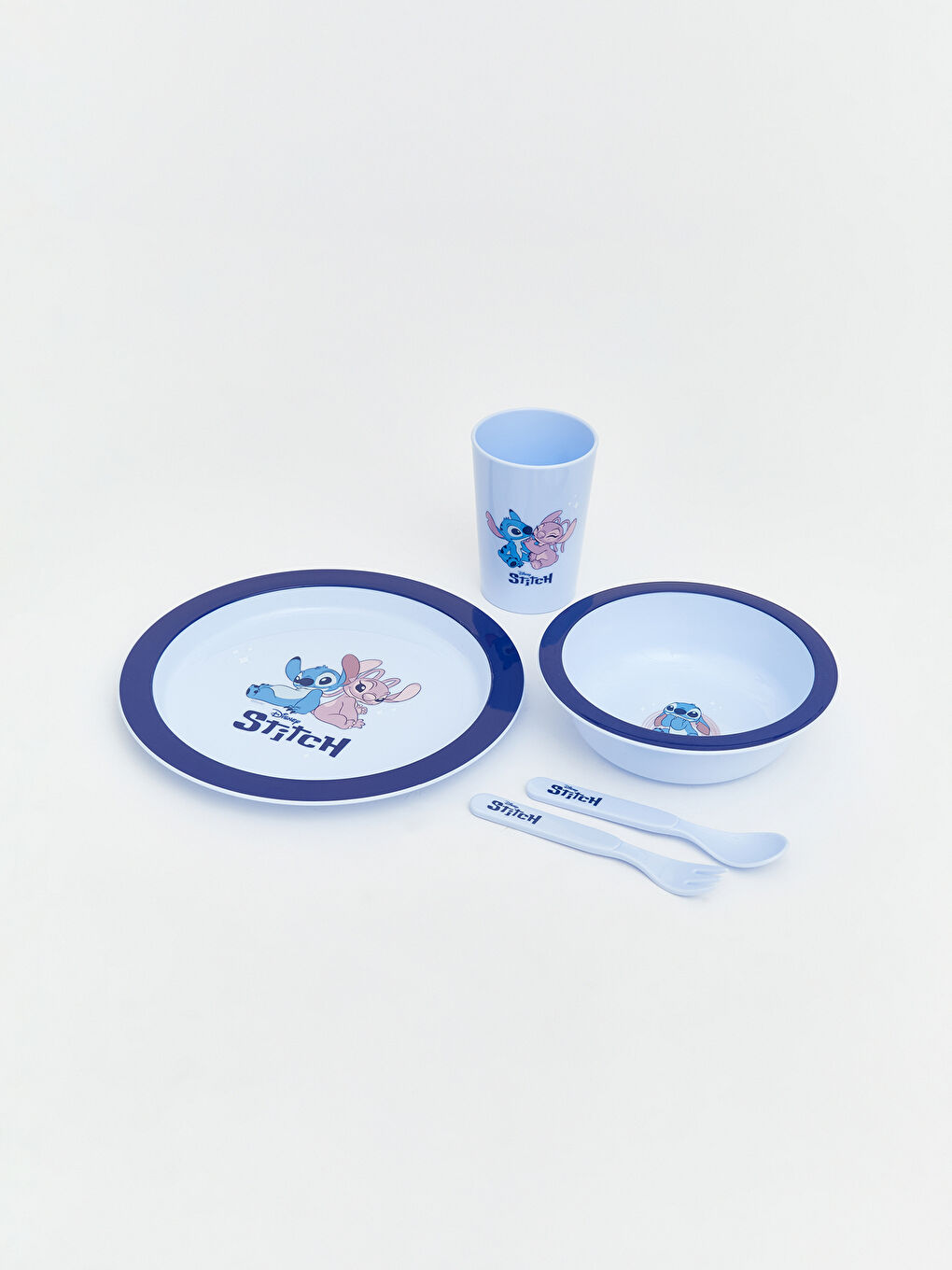 Karışık Lilo ve Stitch Baskılı Çocuk Yemek Seti