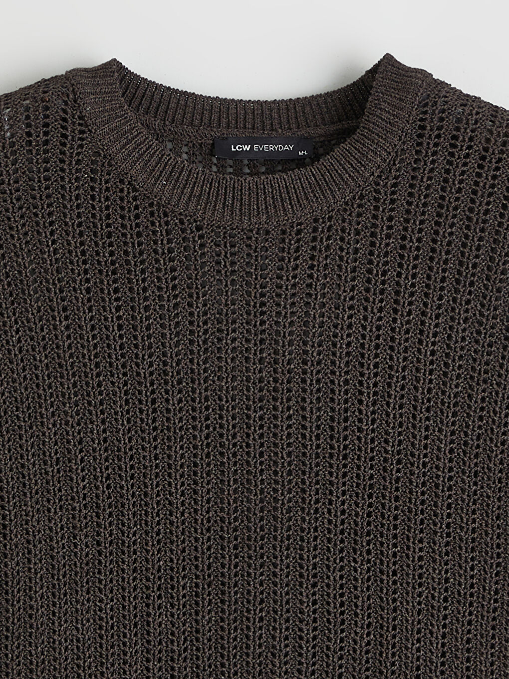 Kahverengi Bisiklet Yaka Ajurlu Kadın Triko Kazak-5