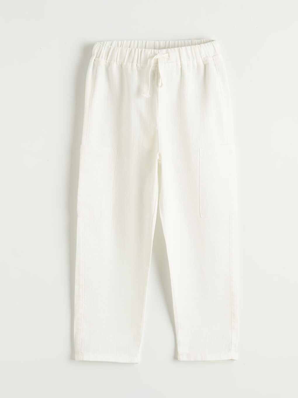 Ekru Beli Lastikli Erkek Çocuk Gabardin Pantolon