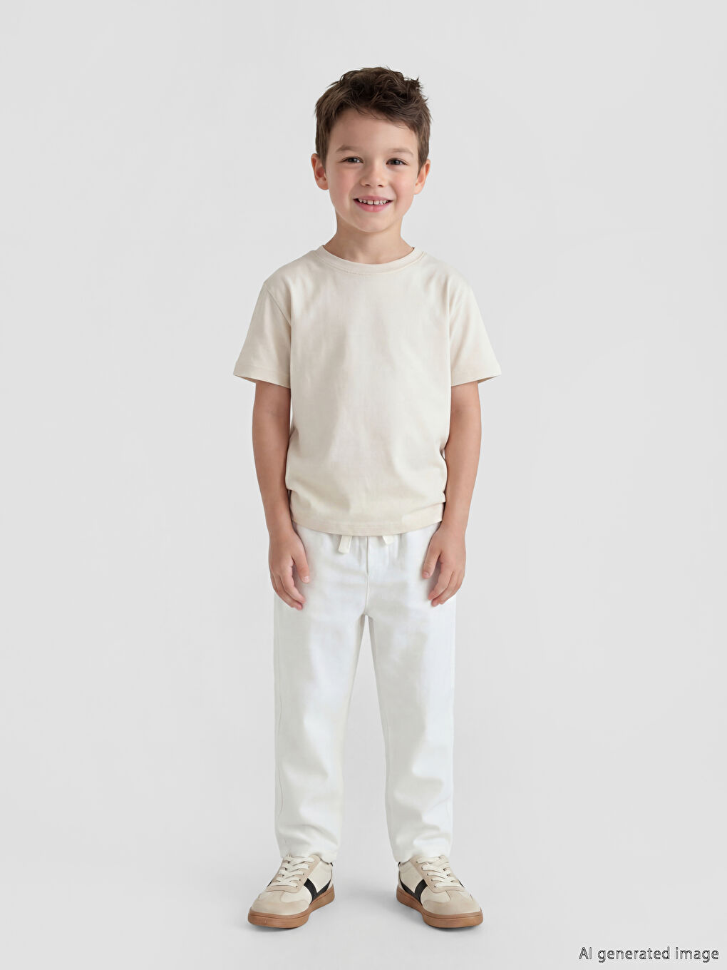 Elastic Waist Boys' Gabardine Trousers-1