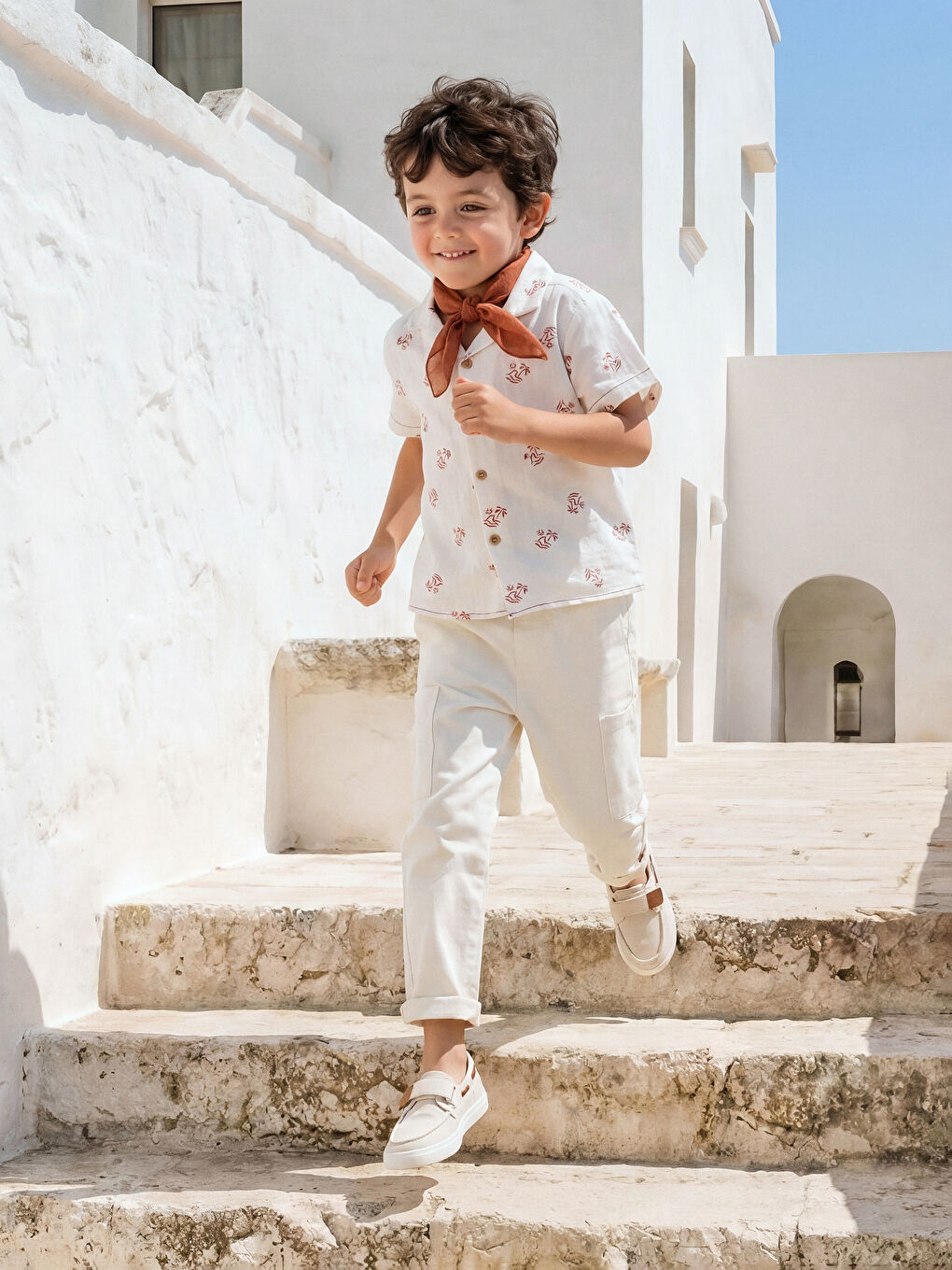 Elastic Waist Boys' Gabardine Trousers