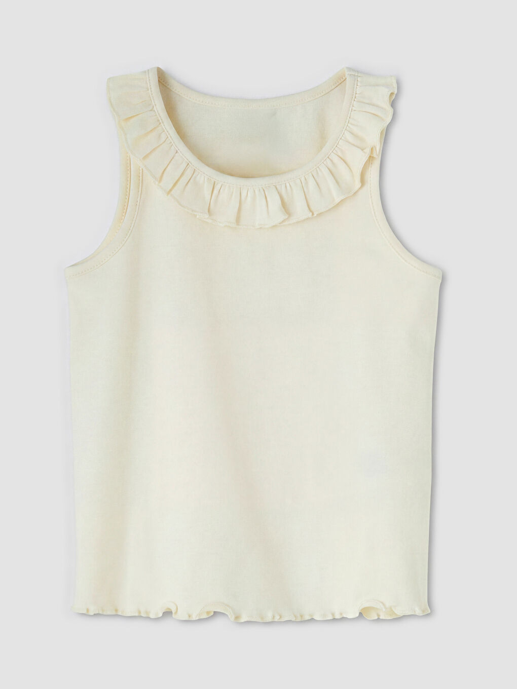 Crew Neck Ruffled Girls' Tank Top