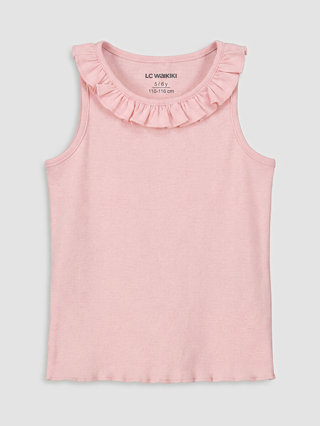 Crew Neck Ruffled Girls' Tank Top