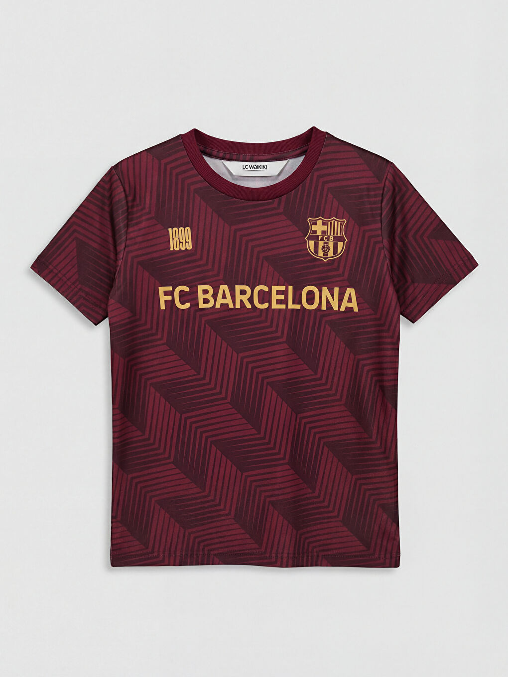 تي شيرت أولاد مطبوع من نادي برشلونة بياقة دائرية