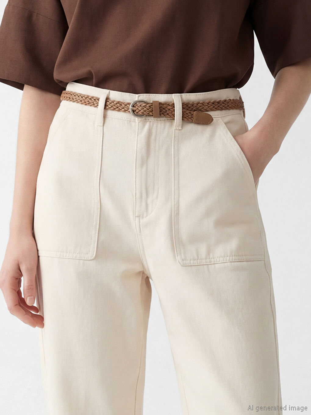 Τζιν Καρότο Fit με Ζώνη για γυναίκες-2