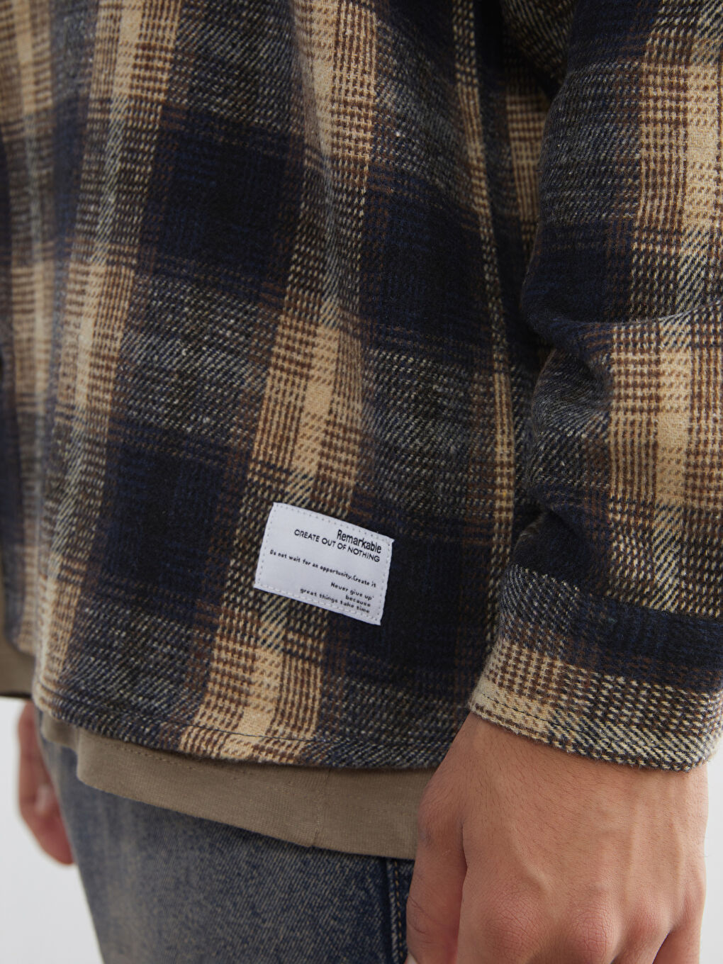 Χαλαρή Εφαρμογή Μακρυμάνικο Καρό Πουκάμισο Φανέλα για Άνδρες-2