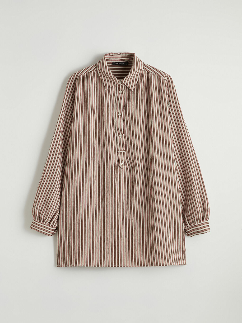 Karışık Çizgili Oversize Kadın Gömlek Tunik-4