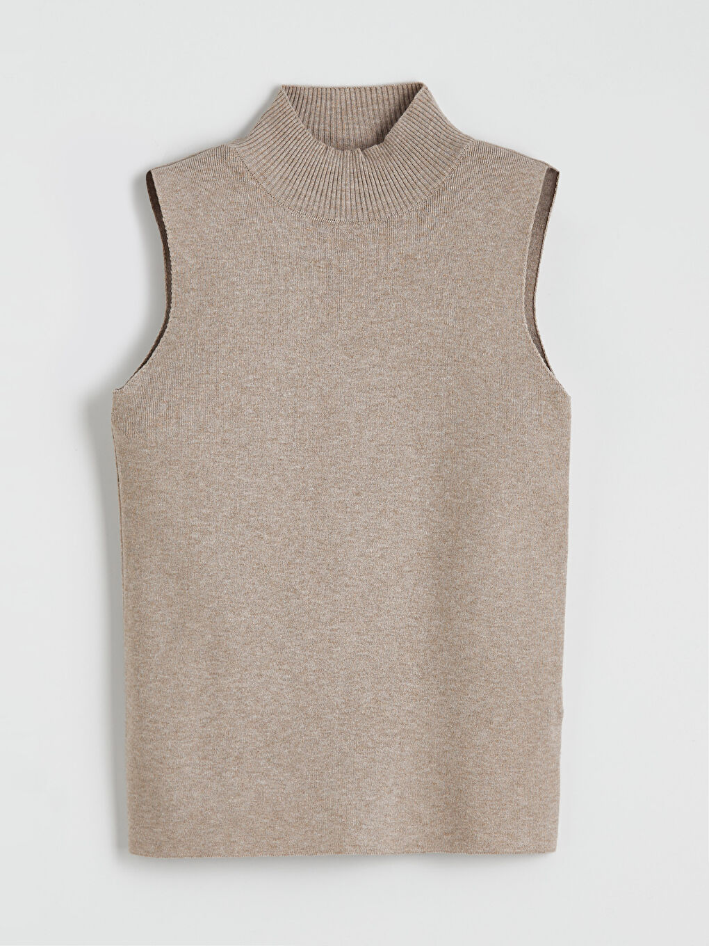 Bej Yarım Balıkçı Yaka Kadın Triko Süveter	-4