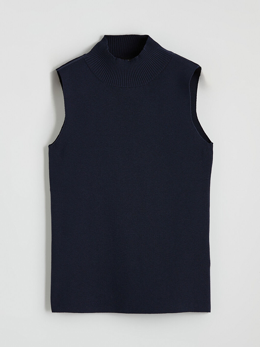 Lacivert Yarım Balıkçı Yaka Kadın Triko Süveter	-4