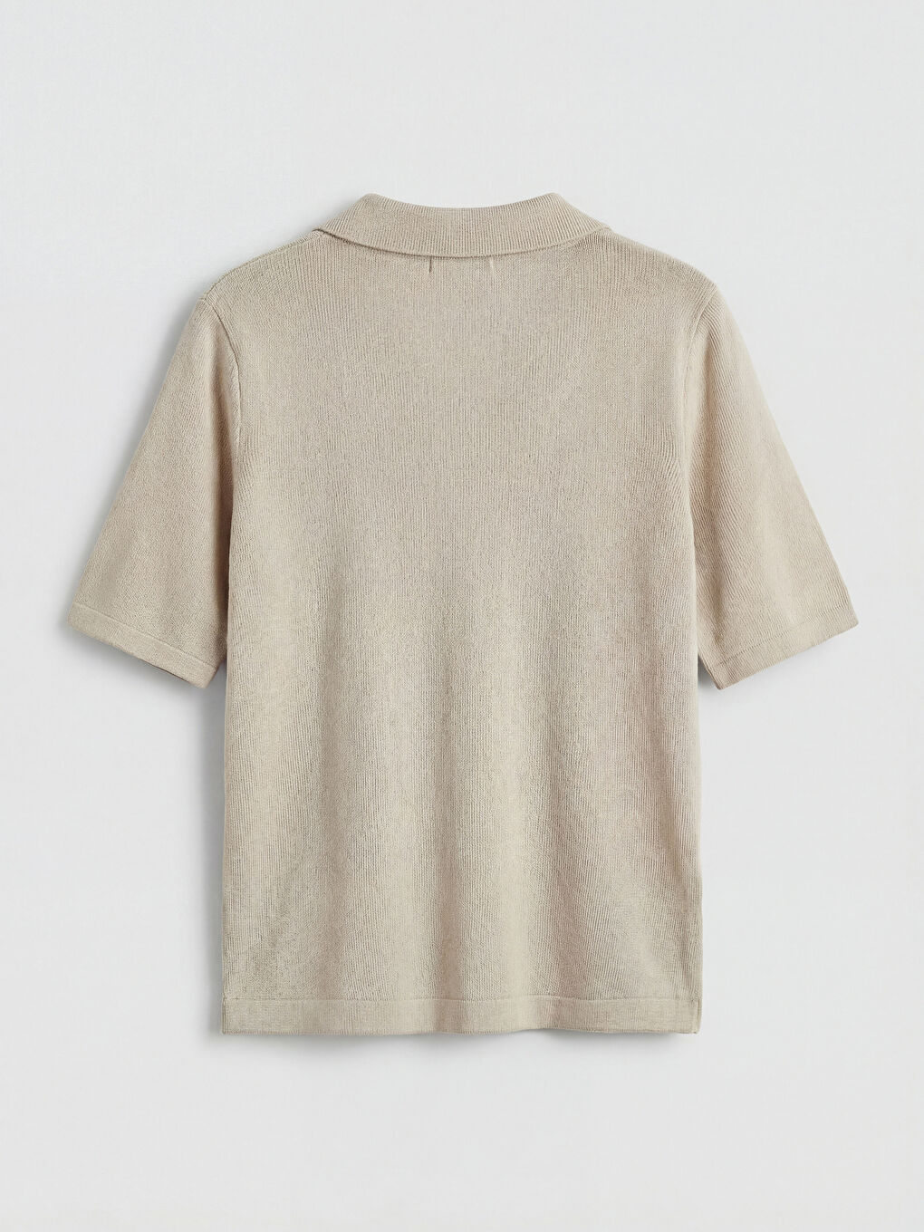 Bej Polo Yaka Kadın Triko Kazak-1