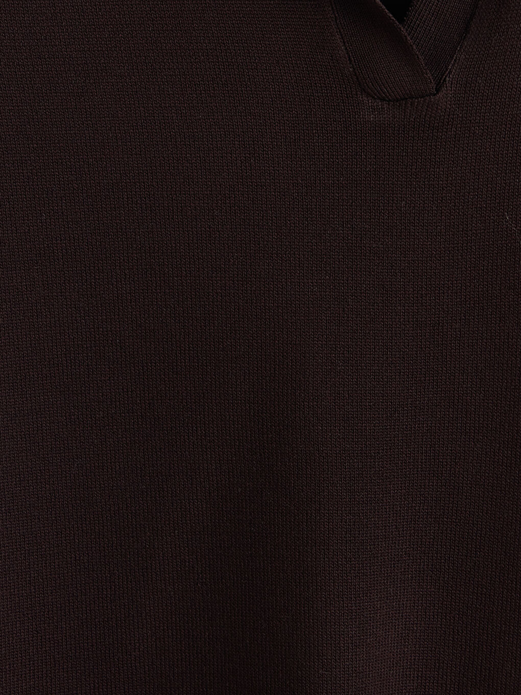 Kahverengi Polo Yaka Kadın Triko Kazak-2