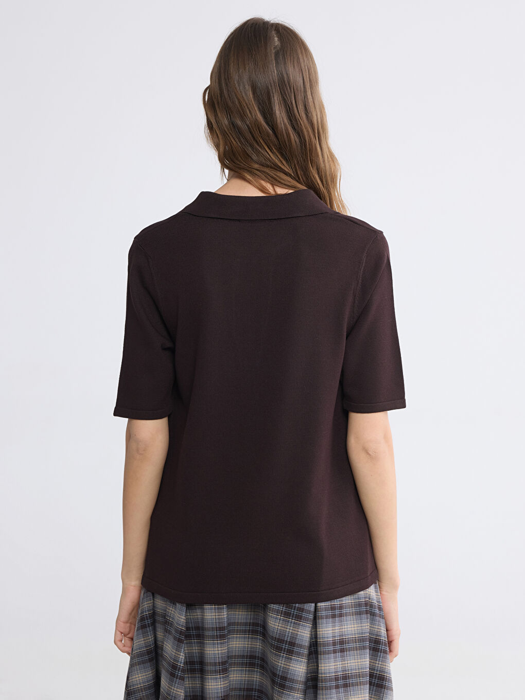 Polo Collar Women's Knitwear Sweater-3