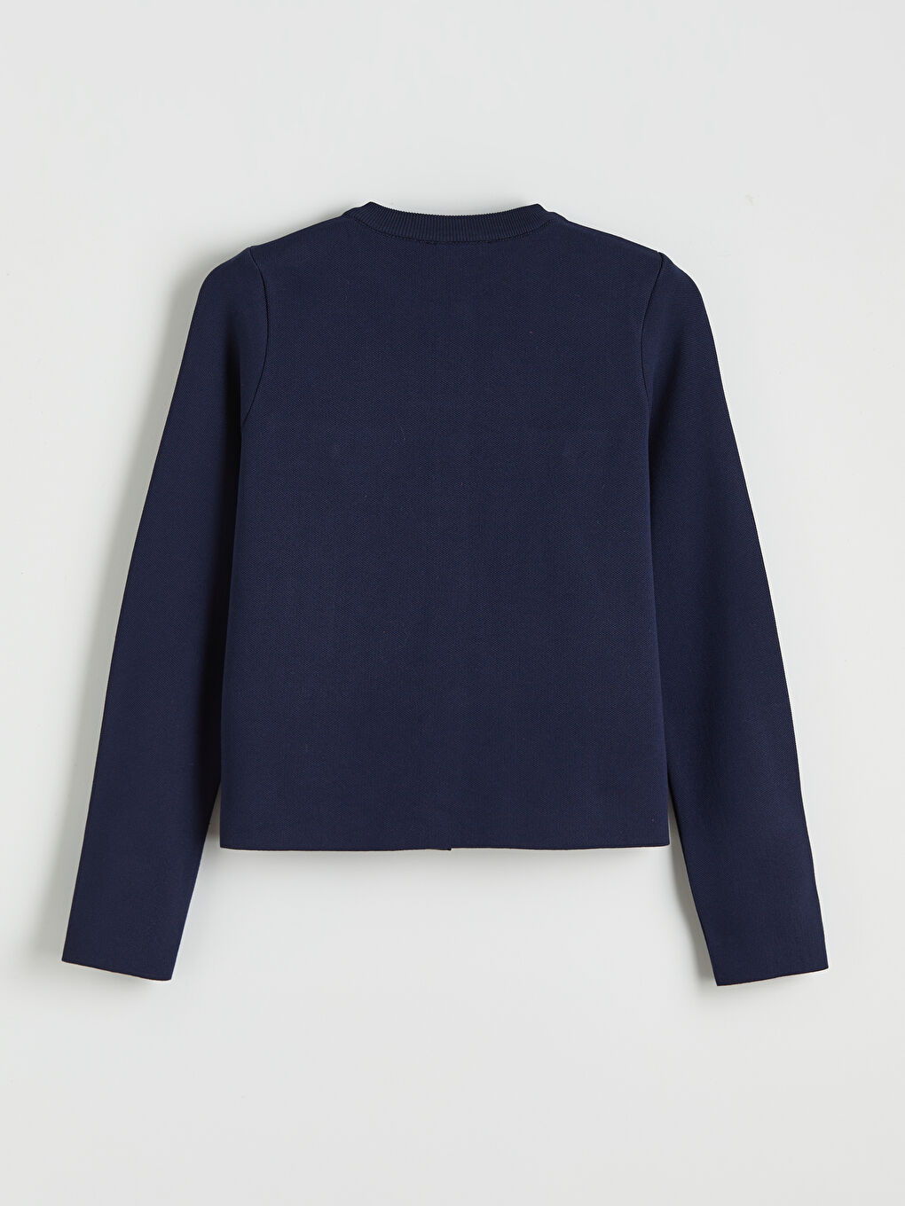 Lacivert Bisiklet Yaka Kadın Triko Hırka-5