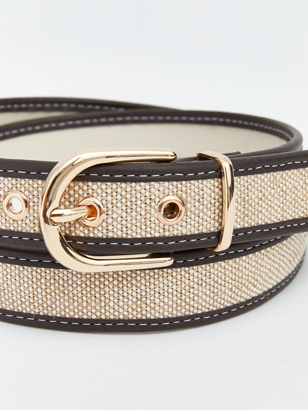 Женский ремень с металлической пряжкой и плетеным дизайном-3