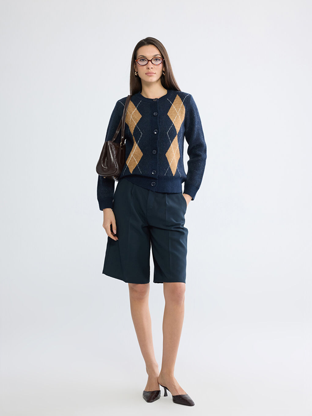 Әйелдер көк Кардиган-1