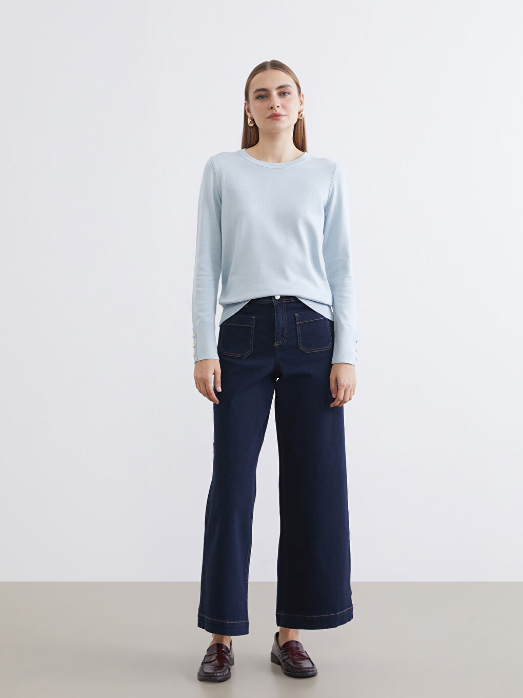 Mavi Bisiklet Yaka Kadın Triko Kazak-1