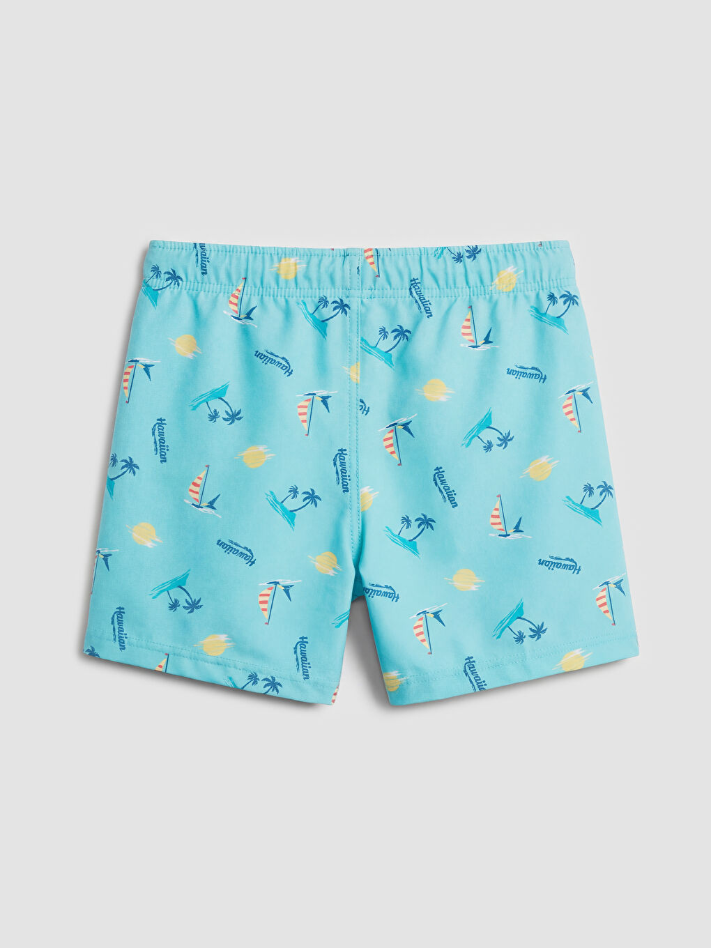 Turkuaz Desenli Erkek Çocuk Deniz Şortu-1