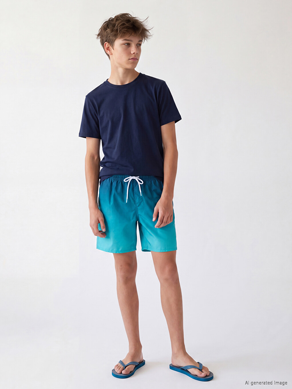 Gradient Patterned Boys' Swimming Shorts-1