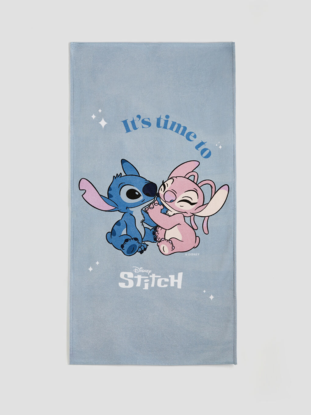 Mavi Lilo ve Stitch Baskılı Kadın Plaj Havlusu 70x150 cm-1