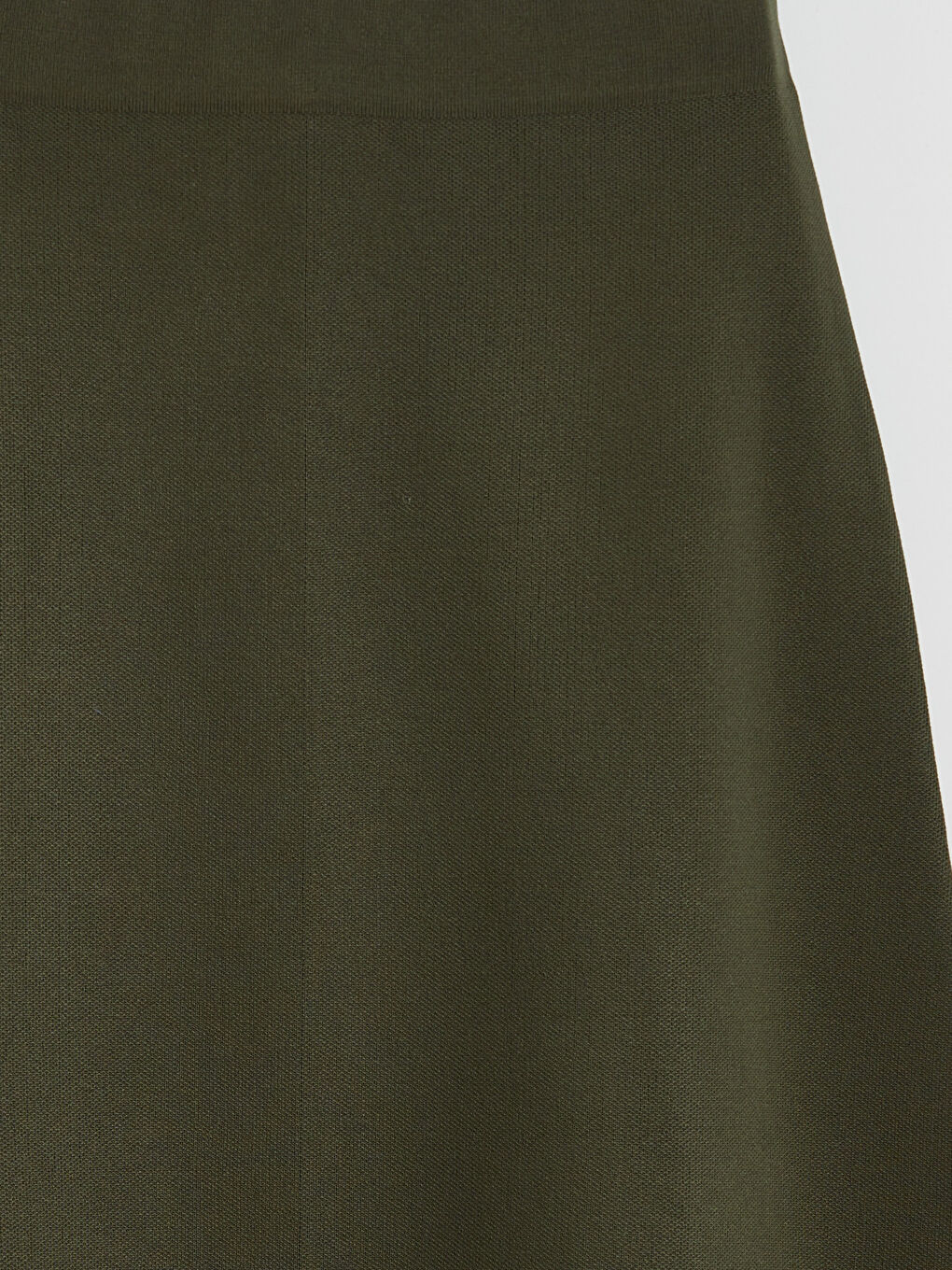 Haki Beli Lastikli Triko Etek-5