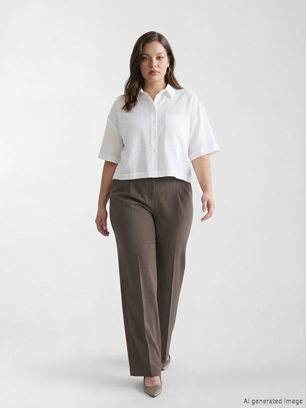 High-Waisted Wide-Leg Pleated Trousers-1