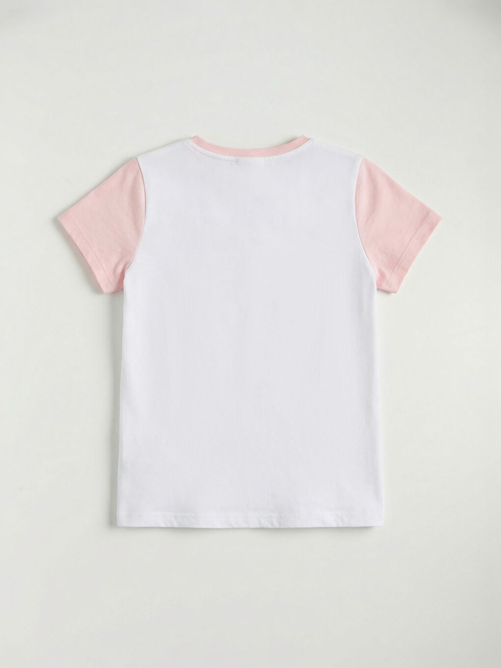 Pembe Bisiklet Yaka Baskılı Kız Çocuk Tişört-1