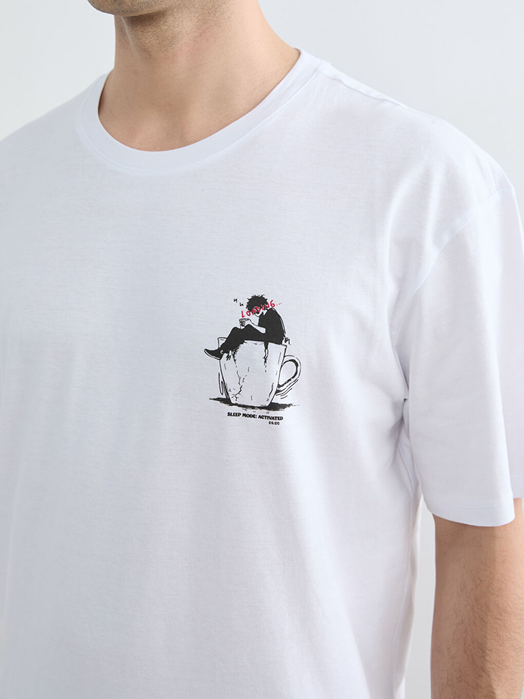 Beyaz Standart Kalıp Erkek Şortlu Pijama Takımı-2