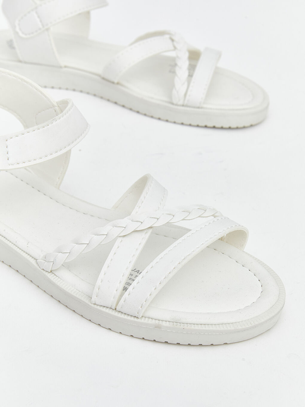 Beyaz Çapraz Bantlı Kız Çocuk Sandalet-2