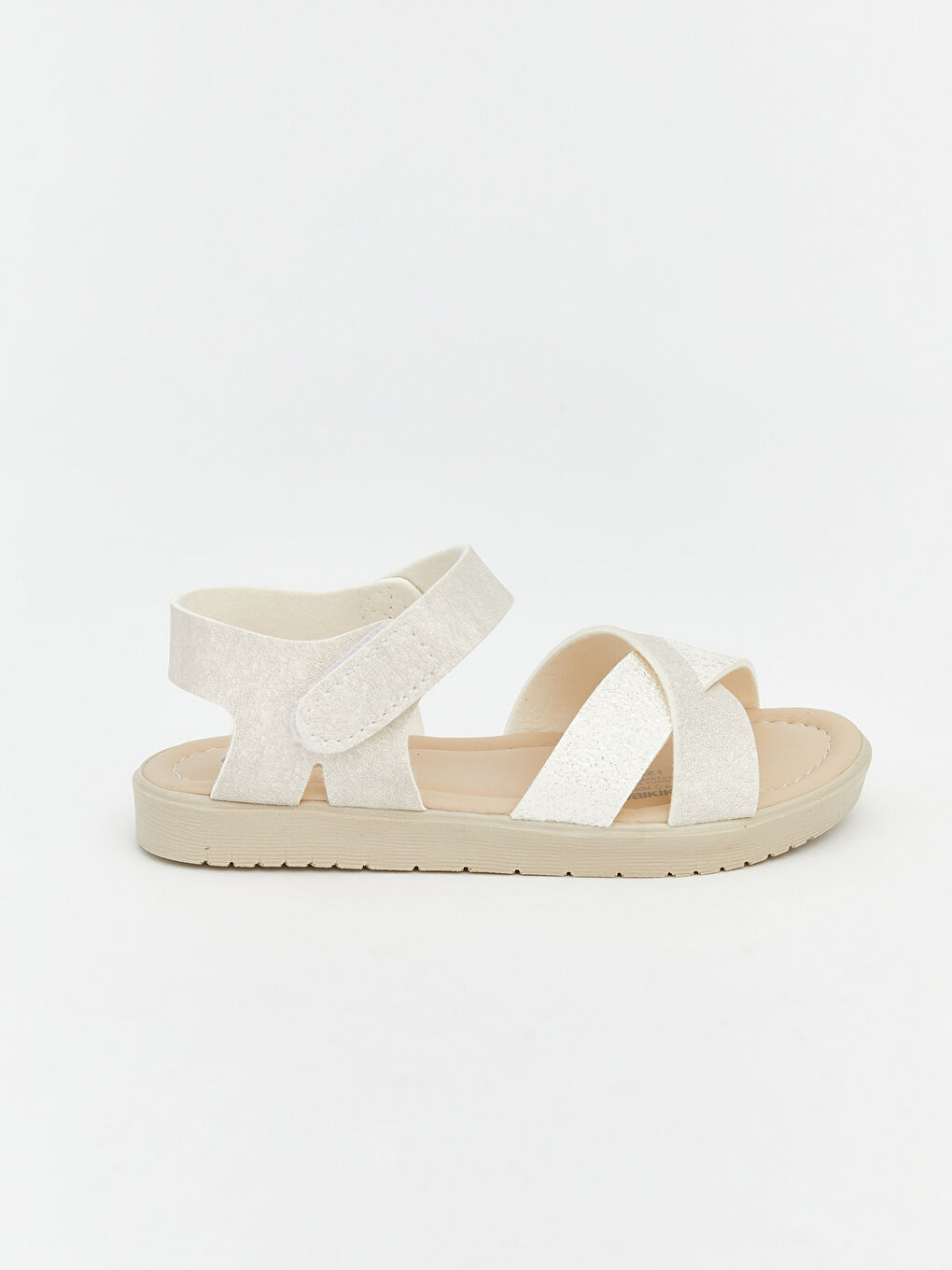 Ekru Çapraz Bantlı Kız Bebek Sandalet-1