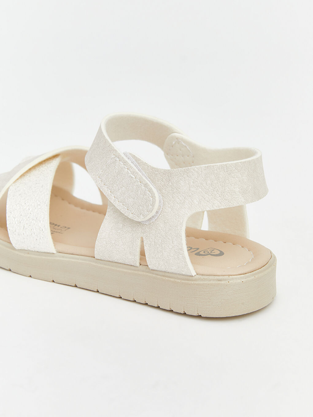 Ekru Çapraz Bantlı Kız Bebek Sandalet-4