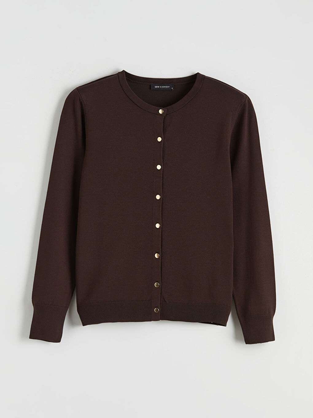 Kahverengi Bisiklet Yaka Kadın Triko Hırka-4