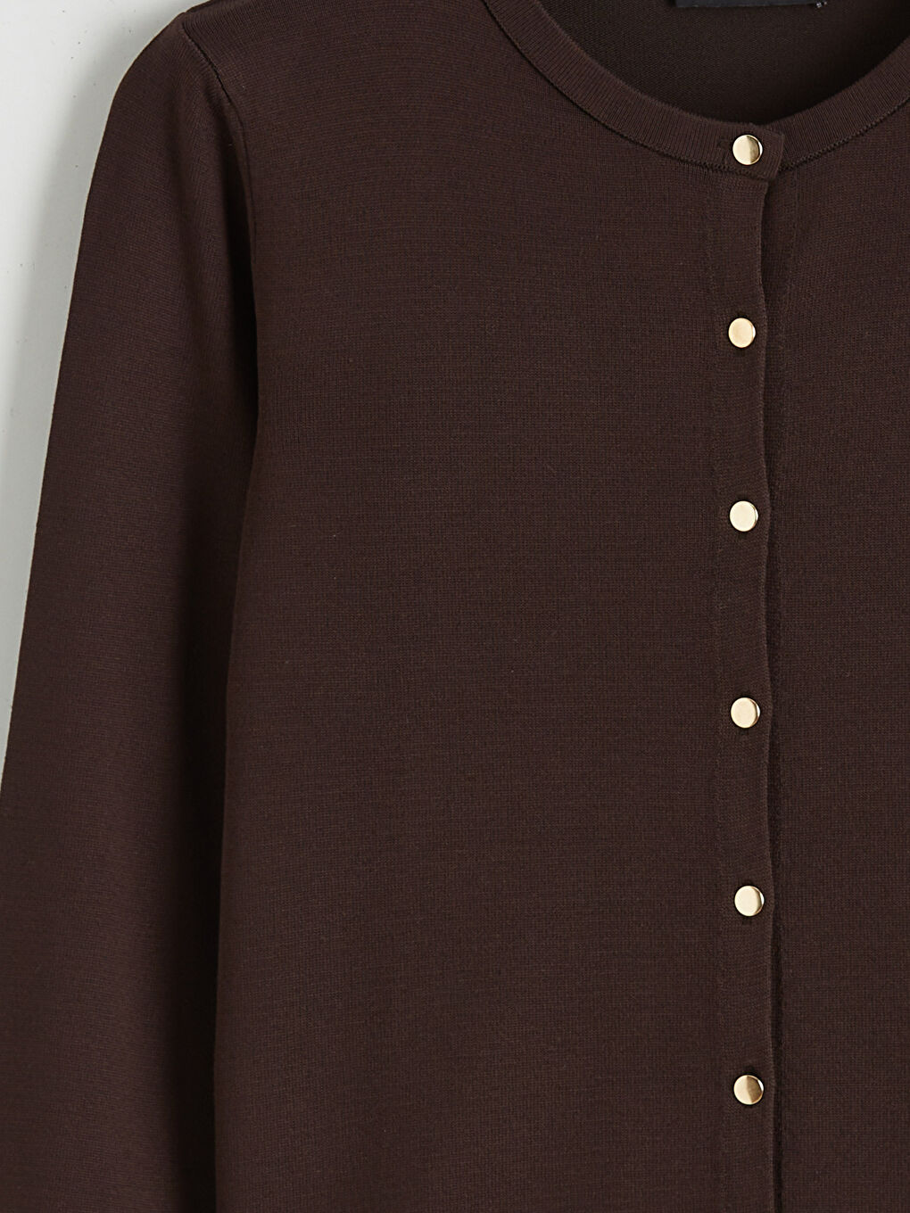 Kahverengi Bisiklet Yaka Kadın Triko Hırka-5