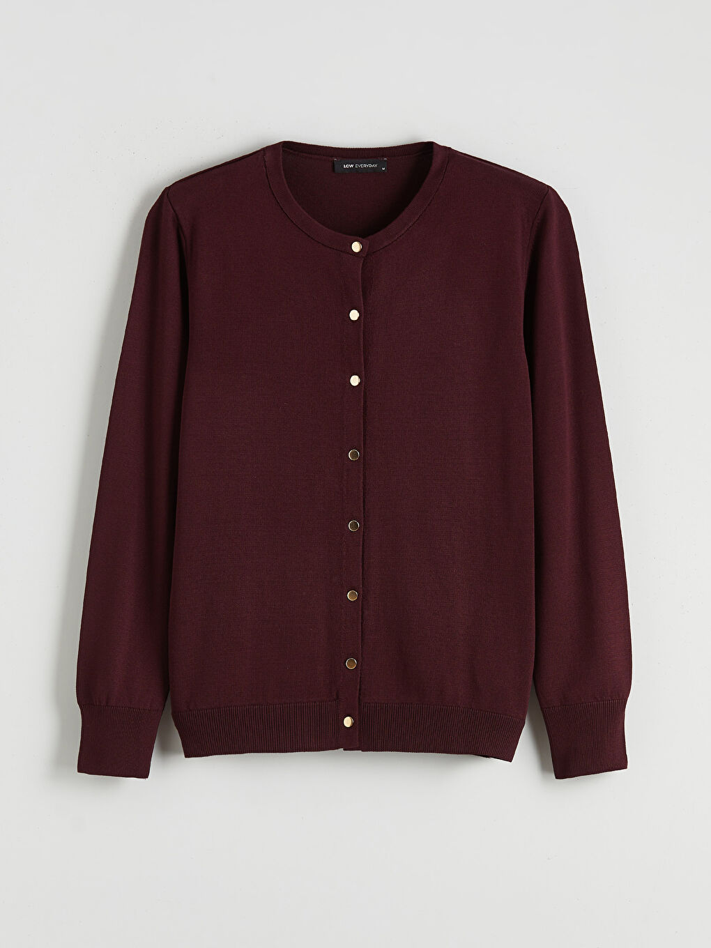 Mürdüm Bisiklet Yaka Kadın Triko Hırka-4