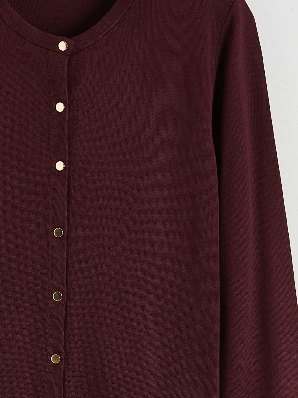 Mürdüm Bisiklet Yaka Kadın Triko Hırka-5